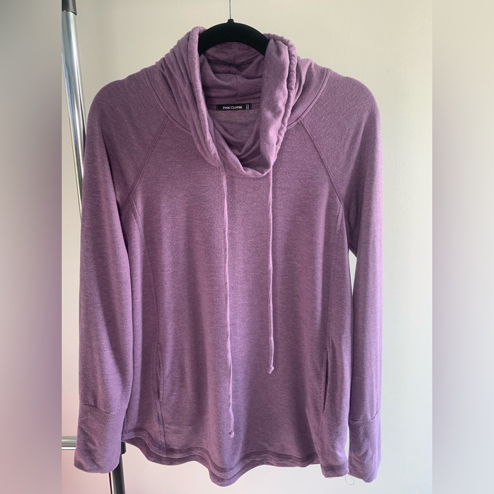 Pink Clover Lavender Cowl Neck Top